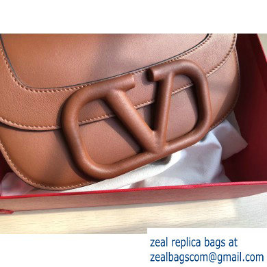 Valentino Supervee Calfskin Crossbody Large Bag Brown 2020 - Click Image to Close
