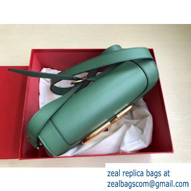 Valentino Supervee Calfskin Crossbody Large Bag Green/Gold 2020