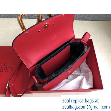 Valentino Supervee Calfskin Crossbody Large Bag Red/Gold 2020 - Click Image to Close