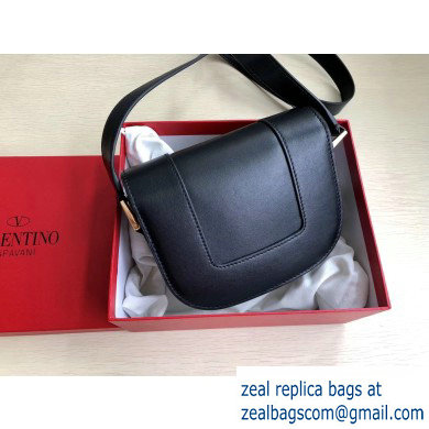Valentino Supervee Calfskin Crossbody Small Bag Black/Gold 2020