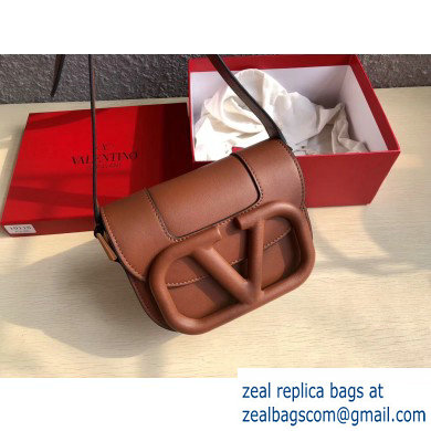 Valentino Supervee Calfskin Crossbody Small Bag Brown 2020 - Click Image to Close