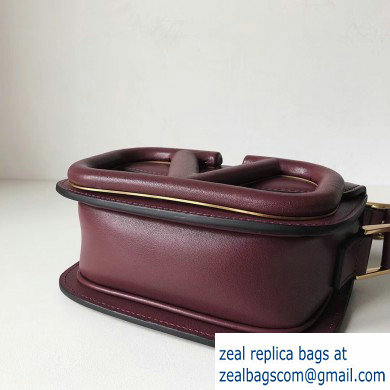 Valentino Supervee Calfskin Crossbody Small Bag Burgundy 2020