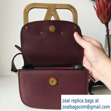 Valentino Supervee Calfskin Crossbody Small Bag Burgundy 2020