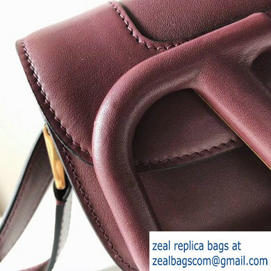 Valentino Supervee Calfskin Crossbody Small Bag Burgundy 2020