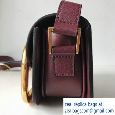 Valentino Supervee Calfskin Crossbody Small Bag Burgundy/Gold 2020 - Click Image to Close