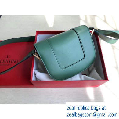 Valentino Supervee Calfskin Crossbody Small Bag Green/Gold 2020 - Click Image to Close