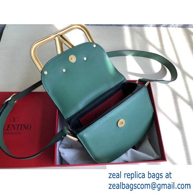 Valentino Supervee Calfskin Crossbody Small Bag Green/Gold 2020 - Click Image to Close