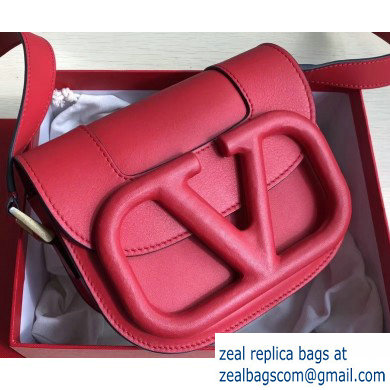 Valentino Supervee Calfskin Crossbody Small Bag Red 2020