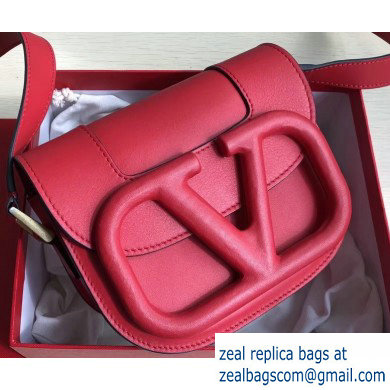 Valentino Supervee Calfskin Crossbody Small Bag Red 2020 - Click Image to Close