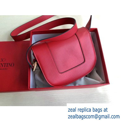 Valentino Supervee Calfskin Crossbody Small Bag Red/Gold 2020 - Click Image to Close