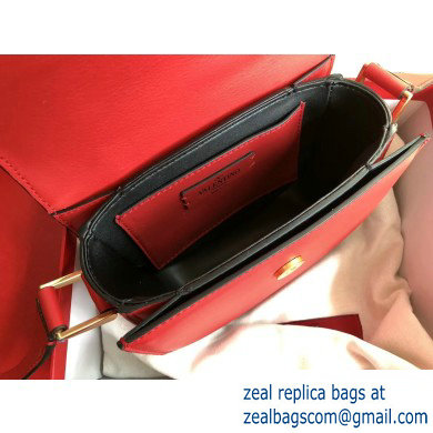 Valentino Supervee Calfskin Crossbody Small Bag Red/Gold 2020 - Click Image to Close