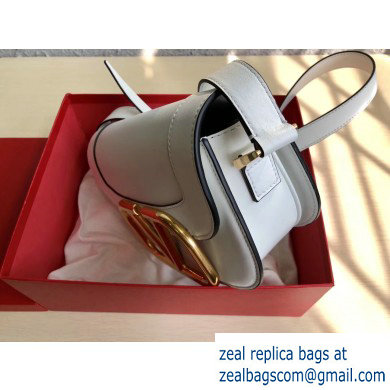 Valentino Supervee Calfskin Crossbody Small Bag White/Gold 2020 - Click Image to Close