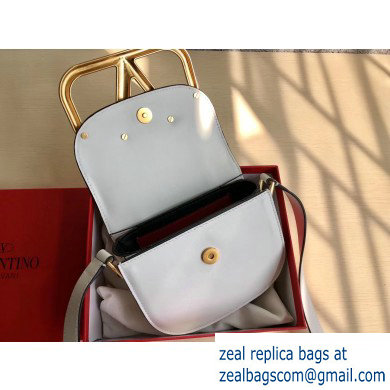 Valentino Supervee Calfskin Crossbody Small Bag White/Gold 2020