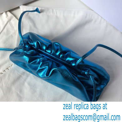 Bottega Veneta Frame Pouch Clutch Small Bag with Strap In Butter Calf metallic blue 2020