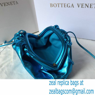 Bottega Veneta Frame Pouch Clutch Small Bag with Strap In Butter Calf metallic blue 2020 - Click Image to Close