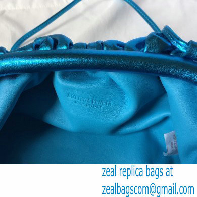 Bottega Veneta Frame Pouch Clutch Small Bag with Strap In Butter Calf metallic blue 2020