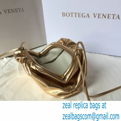 Bottega Veneta Frame Pouch Clutch Small Bag with Strap In Butter Calf metallic gold 2020