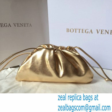 Bottega Veneta Frame Pouch Clutch Small Bag with Strap In Butter Calf metallic gold 2020