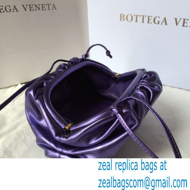 Bottega Veneta Frame Pouch Clutch Small Bag with Strap In Butter Calf metallic purple 2020