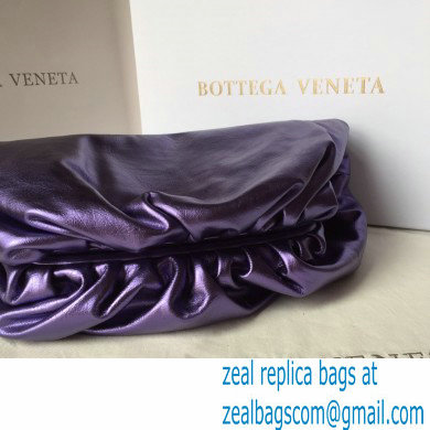 Bottega Veneta Frame Pouch Clutch large Bag with Strap In Butter Calf metallic purple 2020