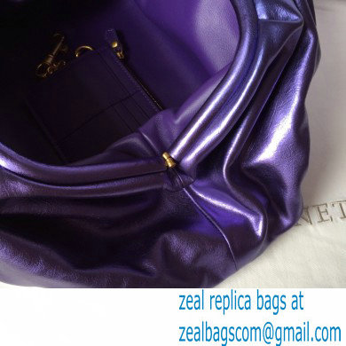 Bottega Veneta Frame Pouch Clutch large Bag with Strap In Butter Calf metallic purple 2020