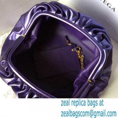 Bottega Veneta Frame Pouch Clutch large Bag with Strap In Butter Calf metallic purple 2020