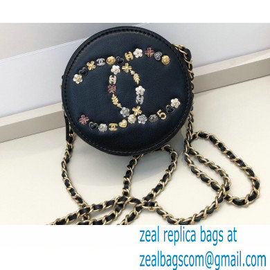 Chanel CC Charms Round Clutch with Chain Bag Black 2020