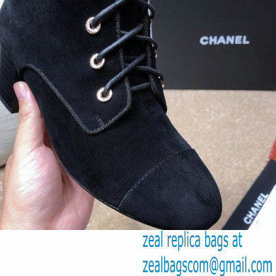 Chanel CC Logo Suede Boots Black 2020 - Click Image to Close