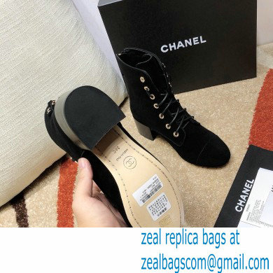 Chanel CC Logo Suede Boots Black 2020 - Click Image to Close