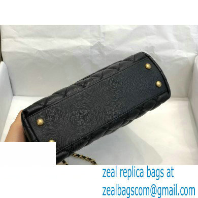 Chanel Coco Handle Small Flap Bag Black/Burgundy with Lizard Top Handle A92990 Top Quality 7147