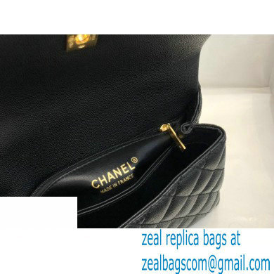 Chanel Coco Handle Small Flap Bag Black/Burgundy with Lizard Top Handle A92990 Top Quality 7147