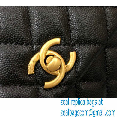Chanel Coco Handle Small Flap Bag Black/Gold Burgundy Lizard with Top Handle A92990