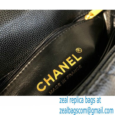 Chanel Coco Handle Small Flap Bag Black/Gold Burgundy Lizard with Top Handle A92990