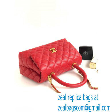 Chanel Coco Handle Small Flap Bag Red with Top Handle A92990
