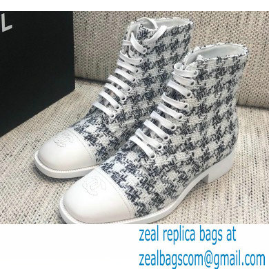Chanel Logo Lace-Ups Ankle Boots CH22 2020