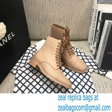 Chanel Logo Lace-Ups Ankle Boots CH25 2020