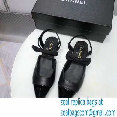 Chanel Mary Janes with Bow Strap G36361 Black 2020