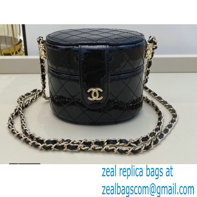 Chanel Metallic Lambskin Small Clutch with Chain Vanity Case Bag AP1573 Black 2020