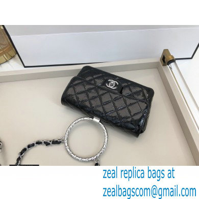 Chanel Mini Flap Bag AS1665 with Circle Handle Metallic Black 2020