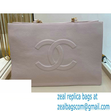Chanel Shiny Aged Calfskin Horizontal Shopping Tote Bag AS1943 Light Pink 2020