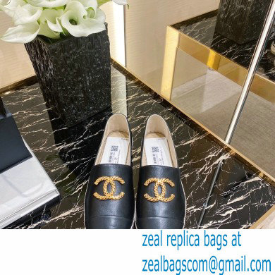 Chanel Top Quality Calfskin CC Logo Espadrilles G36648 Black 2020