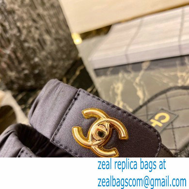 Chanel Top Quality Satin Gold CC Logo Mules Sandals Black 2020