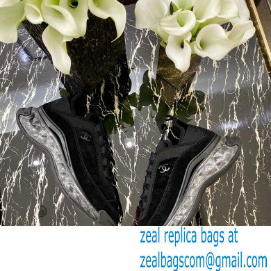 Chanel Top Quality Suede Calfskin and Velvet Sneakers G36299 Black 2020 - Click Image to Close