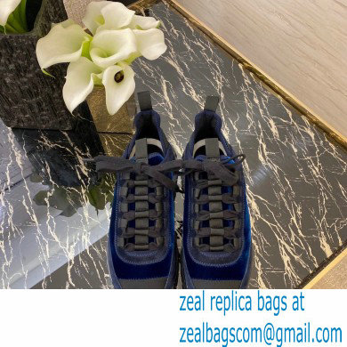 Chanel Top Quality Suede Calfskin and Velvet Sneakers G36299 Navy Blue 2020