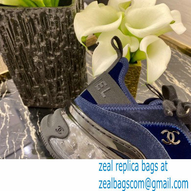 Chanel Top Quality Suede Calfskin and Velvet Sneakers G36299 Navy Blue 2020