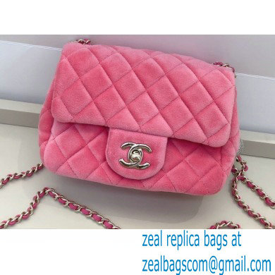 Chanel Velvet Strass Pearl Crush Mini Flap Bag AS1786 Pink 2020