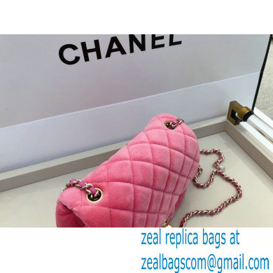 Chanel Velvet Strass Pearl Crush Mini Flap Bag AS1786 Pink 2020