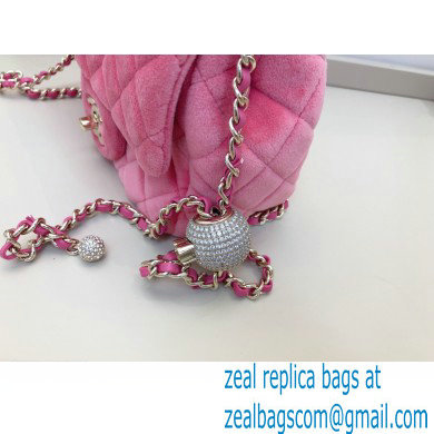 Chanel Velvet Strass Pearl Crush Mini Flap Bag AS1786 Pink 2020