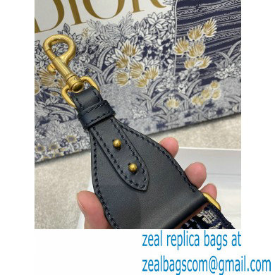 DIOR Blue Dior Oblique Embroidered Velvet Shoulder Strap 2020