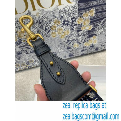 DIOR Blue Dior Oblique Embroidered Velvet Shoulder Strap 2020 - Click Image to Close